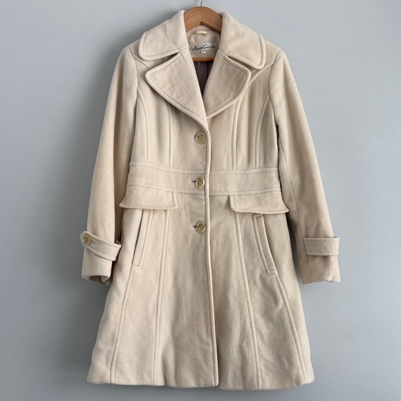 Kenneth Cole Jackets & Blazers - Kenneth Cole Cream Pea Coat with Button Accents